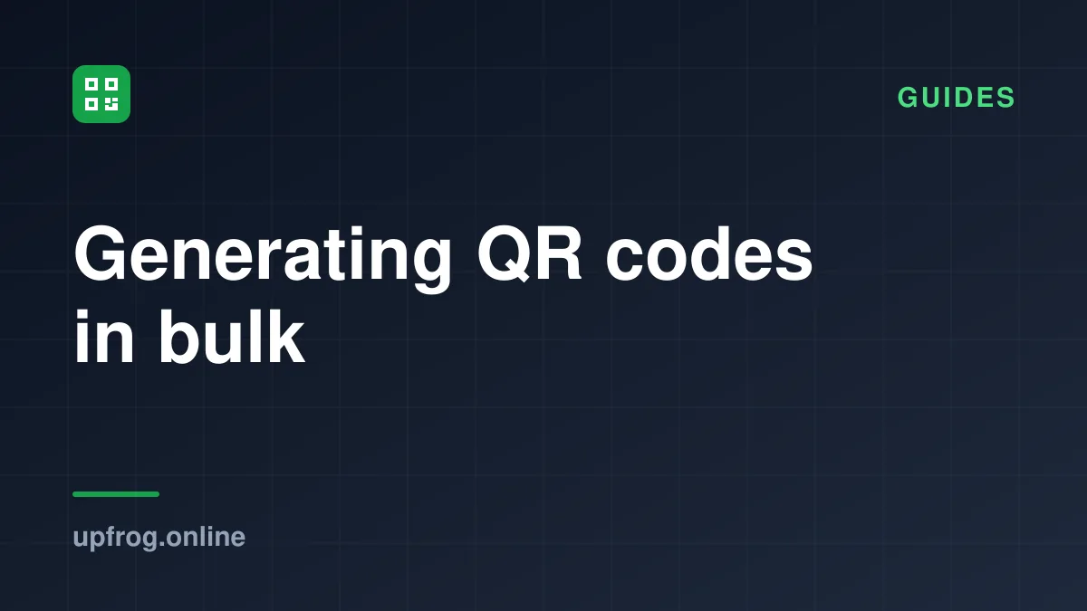 Generating QR codes in bulk. Guides.