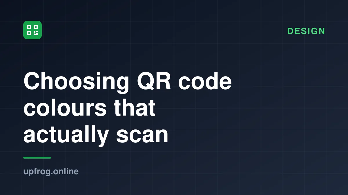 Choosing QR code colours that actually scan. Design.