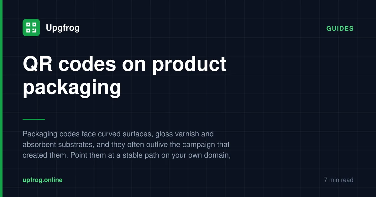 QR codes on product packaging — Guides guide from Upgfrog.