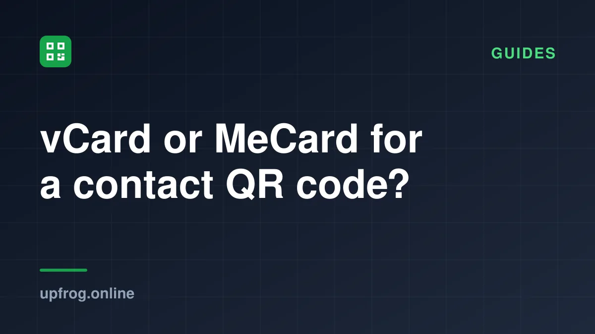 vCard or MeCard for a contact QR code?. Guides.