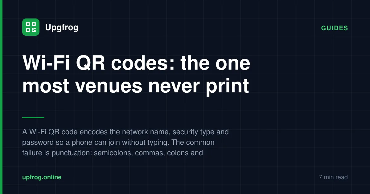 Wi-Fi QR codes: the one most venues never print — Guides guide from Upgfrog.